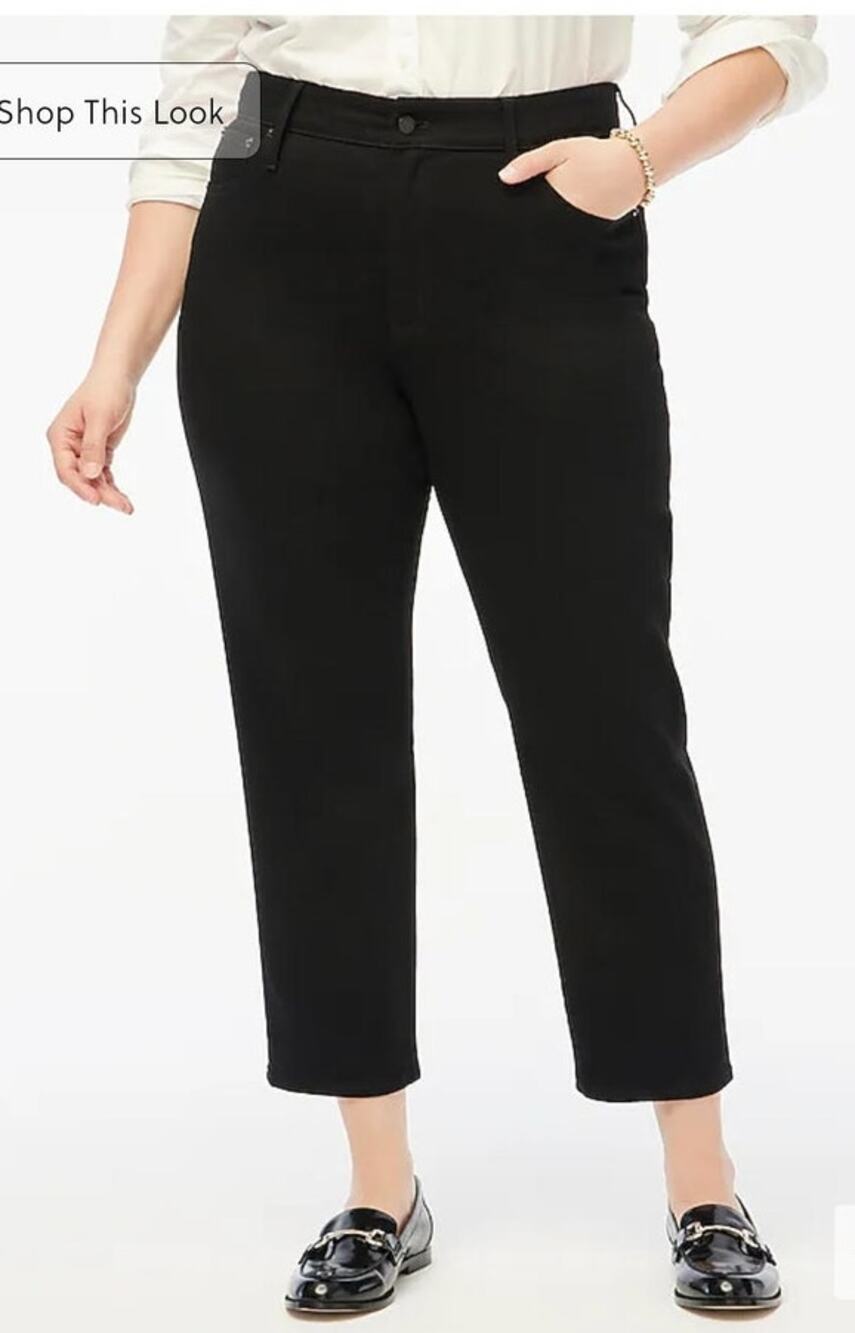 NWT J. Crew Factory Curvy Essential Straight Black Jean All-day Stretch 32